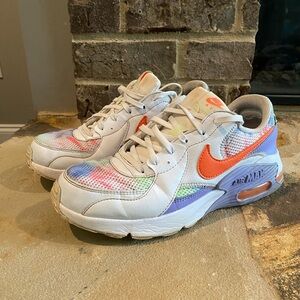 Nike White and Purple Athletic Shoes Chunky Sole Air Max Tie-Dye AirMax Womens